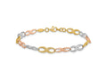 FJC Finejewelers 14 kt Tri Color Gold Tri-color Infinity Symbol Link Bracelet 7.5 Inches x 5 mm