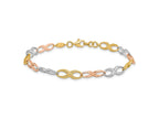 FJC Finejewelers 14 kt Tri Color Gold Tri-color Infinity Symbol Link Bracelet 7.5 Inches x 5 mm