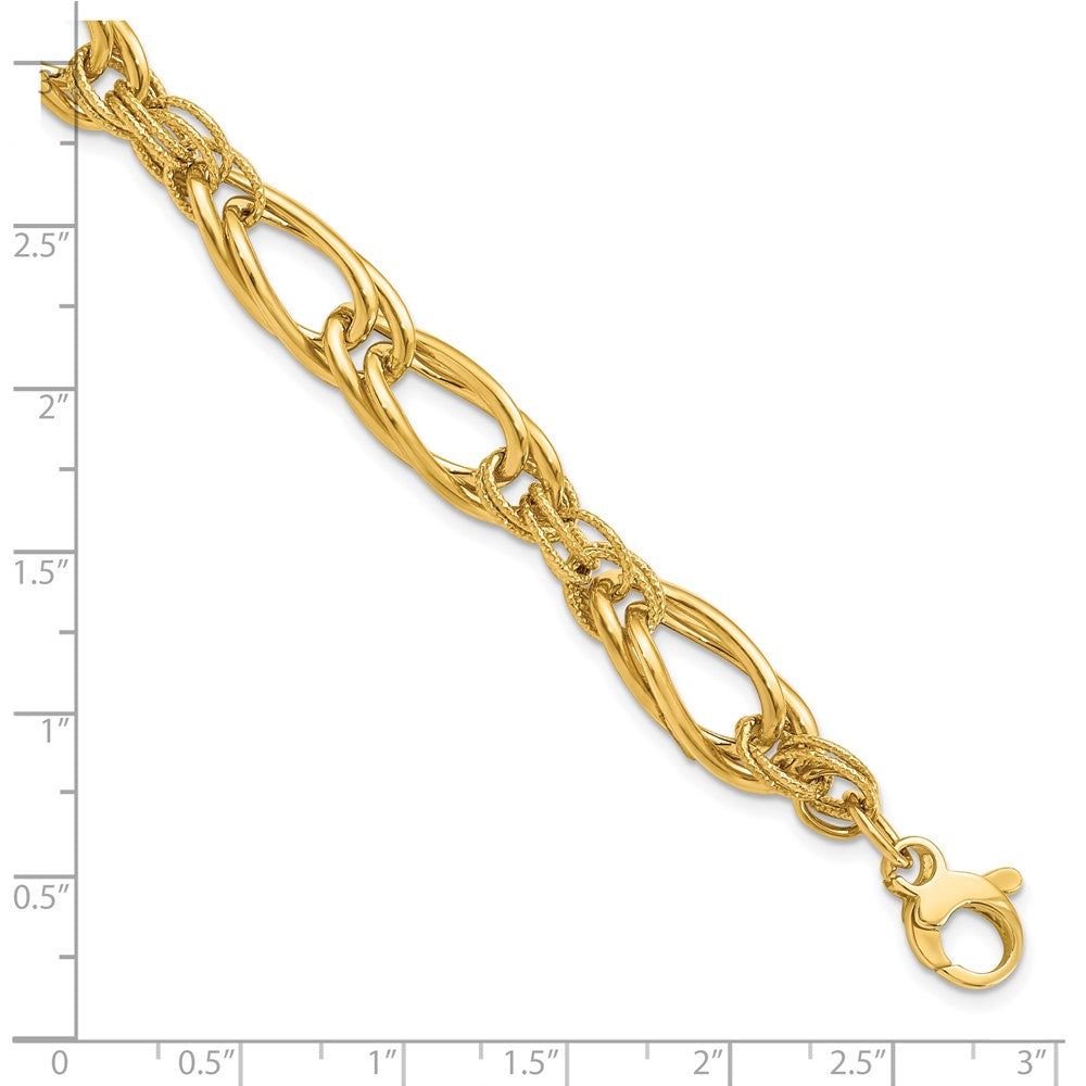 FJC Finejewelers 14 kt Yellow Gold Polished Fancy Link Bracelet 8 Inches x 9 mm