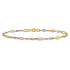 FJC Finejewelers 14 kt Two Tone Gold Other Chain Polished Fancy Link Anklet 10 Inches x 1 mm