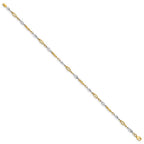 FJC Finejewelers 14 kt Two Tone Gold Other Chain Polished Fancy Link Anklet 10 Inches x 1 mm