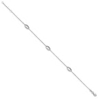 FJC Finejewelers 14 kt White Gold Other Chains Polished w/1 in ext. Anklet 10 Inches