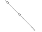 FJC Finejewelers 14 kt White Gold Other Chains Polished w/1 in ext. Anklet 10 Inches