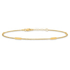 FJC Finejewelers 14 kt Yellow Gold Polished with 1 in ext. Anklet 10 Inches