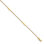 FJC Finejewelers 14 kt Yellow Gold Polished with 1 in ext. Anklet 10 Inches