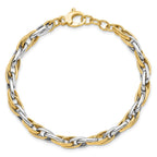FJC Finejewelers 14 kt Two Tone Gold Link Polished with .5in ext. Bracelet 7.5 Inches x 4.67 mm