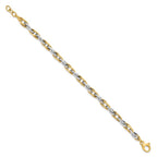 FJC Finejewelers 14 kt Two Tone Gold Link Polished with .5in ext. Bracelet 7.5 Inches x 4.67 mm
