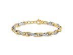 FJC Finejewelers 14 kt Two Tone Gold Link Polished with .5in ext. Bracelet 7.5 Inches x 4.67 mm