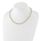 FJC Finejewelers 14 kt Two Tone Gold Link Polished with .25in ext. Necklace 18 Inches x 6 mm