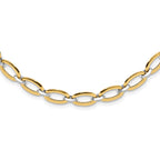 FJC Finejewelers 14 kt Two Tone Gold Link Polished with .25in ext. Necklace 18 Inches x 6 mm