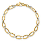 FJC Finejewelers 14 kt Two Tone Gold Fancy Polished with .5in ext. Bracelet 7 Inches x 5.37 mm