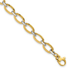 FJC Finejewelers 14 kt Two Tone Gold Fancy Polished with .5in ext. Bracelet 7 Inches x 5.37 mm