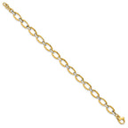 FJC Finejewelers 14 kt Two Tone Gold Fancy Polished with .5in ext. Bracelet 7 Inches x 5.37 mm