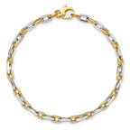 FJC Finejewelers 14 kt Two Tone Gold Link Polished Bright Cut Bracelet 7.5 Inches x 2.28 mm