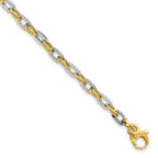 FJC Finejewelers 14 kt Two Tone Gold Link Polished Bright Cut Bracelet 7.5 Inches x 2.28 mm
