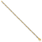 FJC Finejewelers 14 kt Two Tone Gold Link Polished Bright Cut Bracelet 7.5 Inches x 2.28 mm