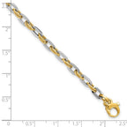 FJC Finejewelers 14 kt Two Tone Gold Link Polished Bright Cut Bracelet 7.5 Inches x 2.28 mm