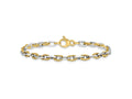 FJC Finejewelers 14 kt Two Tone Gold Link Polished Bright Cut Bracelet 7.5 Inches x 2.28 mm