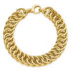 FJC Finejewelers 14 kt Yellow Gold Link Polished Bright Cut Reversible Bracelet 7.5 Inches x 10.67 mm