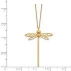 FJC Finejewelers 14 kt Yellow Gold Pendant Polished Dragonfly with 2 in ext. Necklace 16 Inches x 0 mm