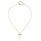 FJC Finejewelers 14 kt Yellow Gold Pendant Polished Dragonfly with 2 in ext. Necklace 16 Inches x 0 mm