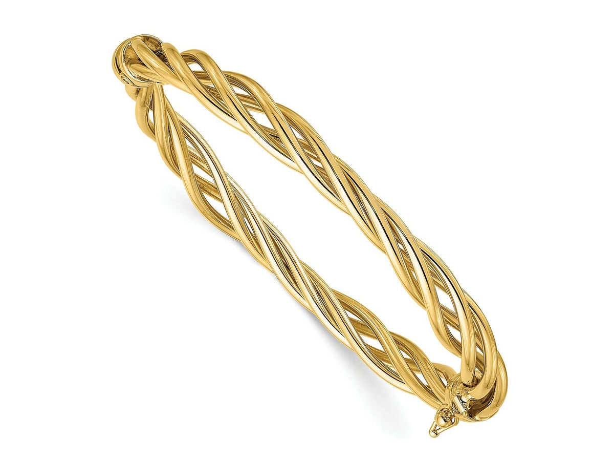 FJC Finejewelers 14 kt Yellow Gold Polished Twisted Hinged Bangle 7.94 mm