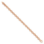 FJC Finejewelers 14 kt Rose Gold Textured Link Bracelet 7.5 Inches