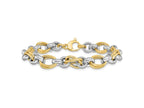 FJC Finejewelers 14 kt Two Tone Gold Fancy Polished Link Bracelet 7.5 Inches x 8.23 mm