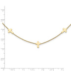 FJC Finejewelers 14 kt Yellow Gold Cable Polished Cross Necklace 18 Inches x 5 mm