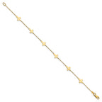 FJC Finejewelers 14 kt Yellow Gold Bracelets with Station Polished Cross Bracelet 7.5 Inches