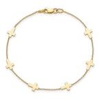 FJC Finejewelers 14 kt Yellow Gold Bracelets with Station Polished Cross Bracelet 7.5 Inches