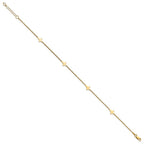 FJC Finejewelers 14 kt Yellow Gold Anklets with Station Polished Cross with 1in ext. Anklet 9 Inches