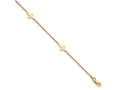 FJC Finejewelers 14 kt Yellow Gold Anklets with Station Polished Cross with 1in ext. Anklet 9 Inches
