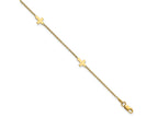 FJC Finejewelers 14 kt Yellow Gold Anklets with Station Polished Cross with 1in ext. Anklet 9 Inches
