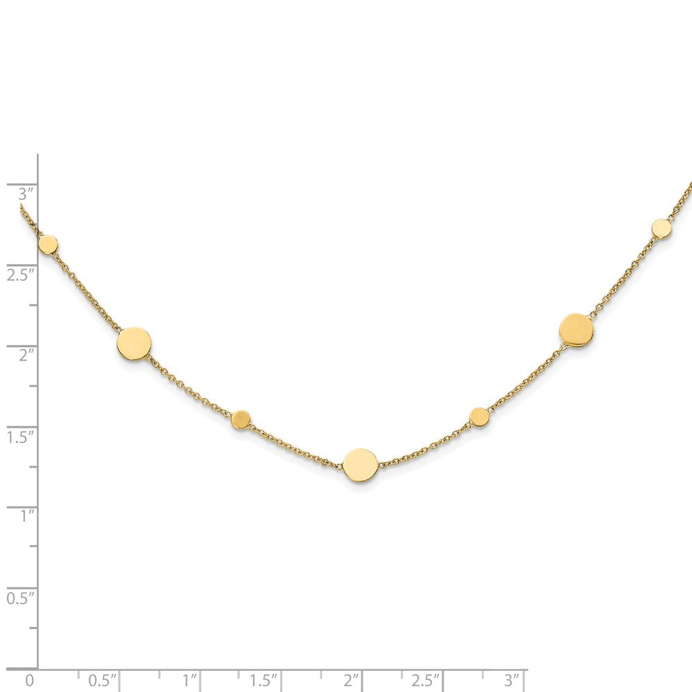 FJC Finejewelers 14 kt Yellow Gold Cable Polished Disc Necklace 18 Inches x 5 mm