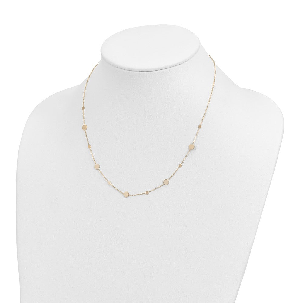 FJC Finejewelers 14 kt Yellow Gold Cable Polished Disc Necklace 18 Inches x 5 mm