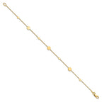 FJC Finejewelers 14 kt Yellow Gold Fancy Polished Disc Bracelet 7.5 Inches