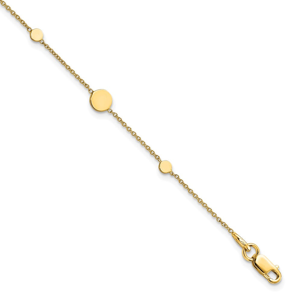 FJC Finejewelers 14 kt Yellow Gold Fancy Polished Disc Bracelet 7.5 Inches