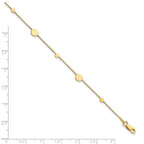 FJC Finejewelers 14 kt Yellow Gold Cable Polished Disc with 1in ext. Anklet 10 Inches x 1 mm