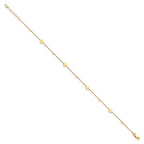 FJC Finejewelers 14 kt Yellow Gold Cable Polished Disc with 1in ext. Anklet 10 Inches x 1 mm