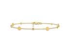 FJC Finejewelers 14 kt Yellow Gold Cable Polished Disc with 1in ext. Anklet 10 Inches x 1 mm