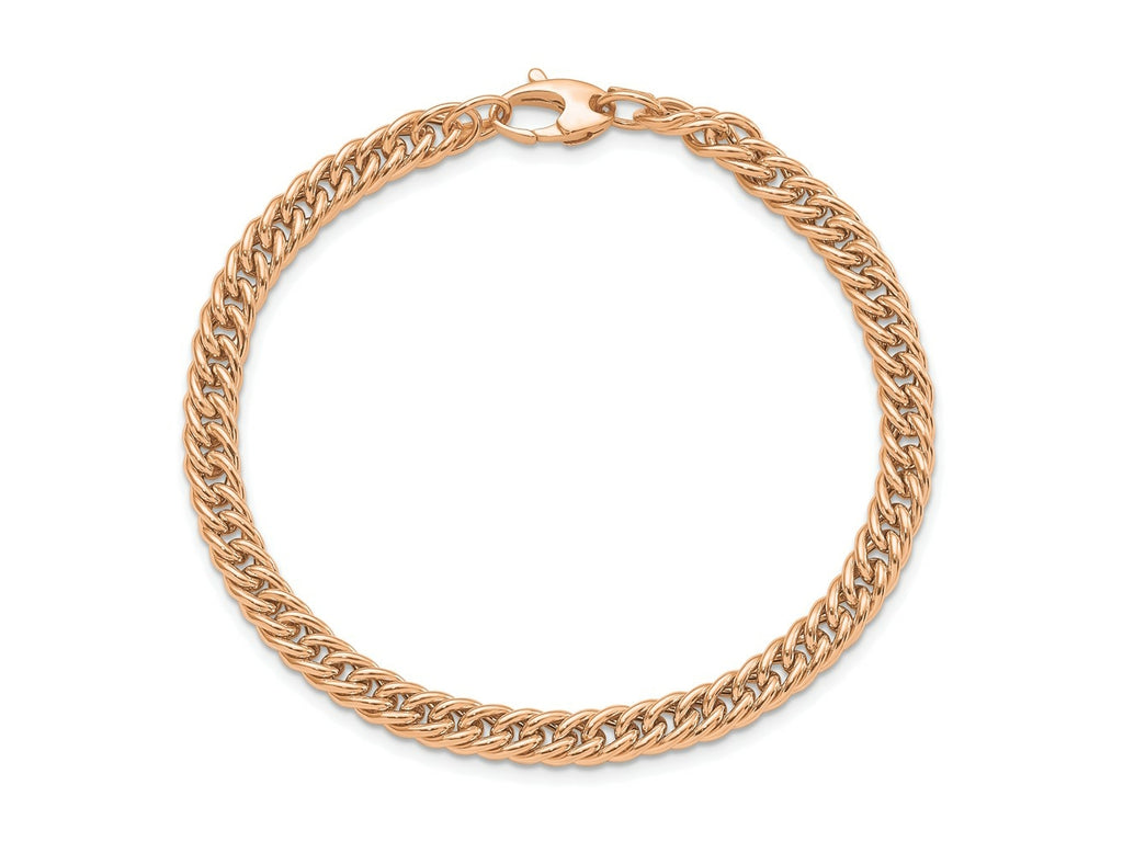 FJC Finejewelers 14 kt Rose Gold Fancy Polished Curb Link Bracelet 7.75 Inches x 5.25 mm