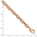 FJC Finejewelers 14 kt Rose Gold Polished Textured Fancy Link Bracelet 7.25 Inches x 5 mm