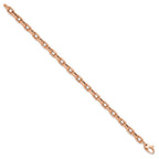 FJC Finejewelers 14 kt Rose Gold Polished Textured Fancy Link Bracelet 7.25 Inches x 5 mm