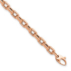 FJC Finejewelers 14 kt Rose Gold Polished Textured Fancy Link Bracelet 7.25 Inches x 5 mm