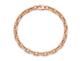 FJC Finejewelers 14 kt Rose Gold Polished Textured Fancy Link Bracelet 7.25 Inches x 5 mm