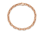 FJC Finejewelers 14 kt Rose Gold Polished Textured Fancy Link Bracelet 7.25 Inches x 5 mm