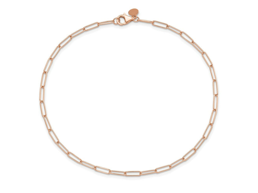 FJC Finejewelers 14 kt Rose Gold Polished Fancy Link Anklet 10 Inches x 2.59 mm