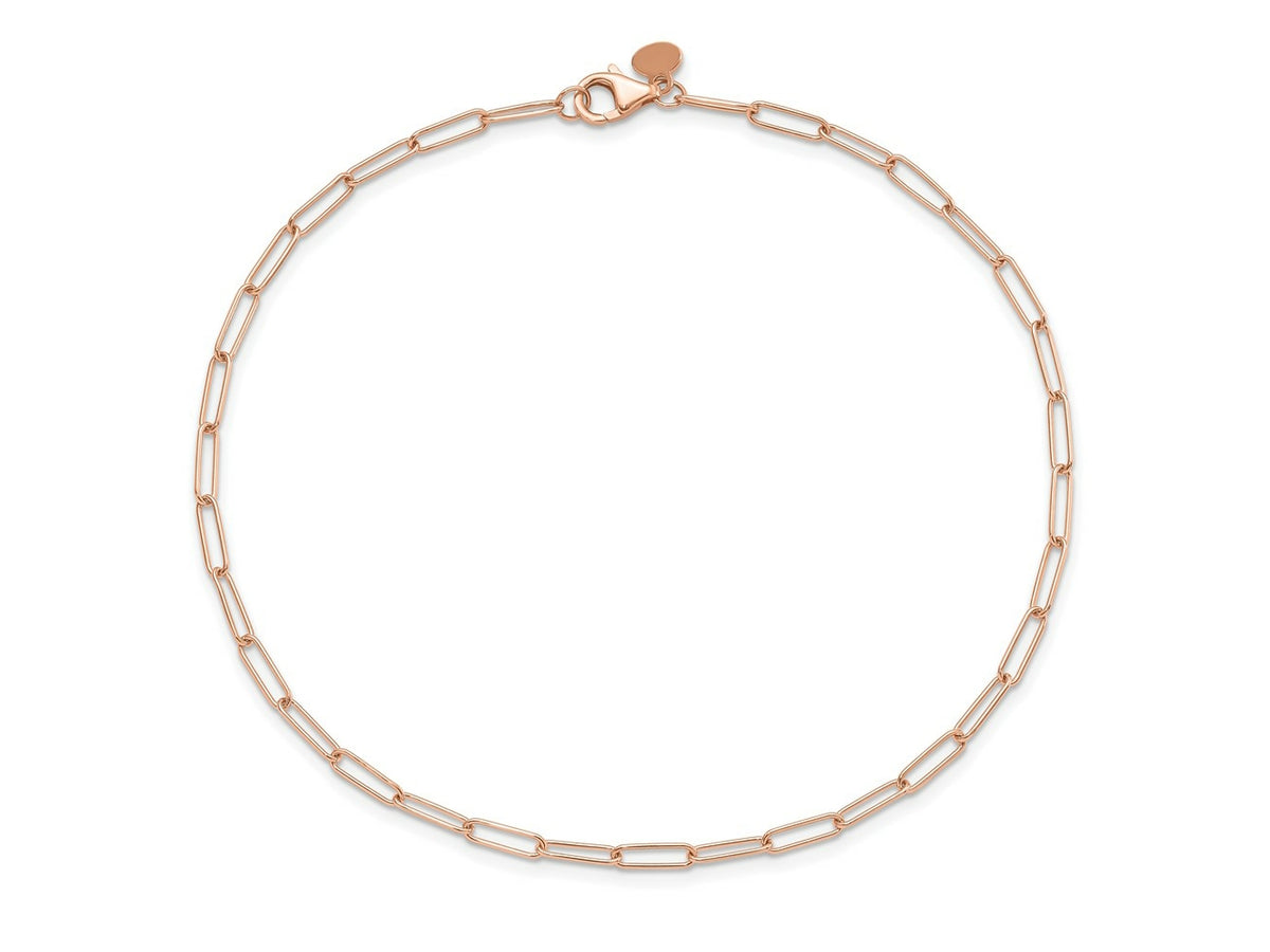 FJC Finejewelers 14 kt Rose Gold Polished Fancy Link Anklet 10 Inches x 2.59 mm