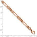 FJC Finejewelers 14 kt Rose Gold Links Polished Figaro Link Bracelet 7.5 Inches x 5 mm